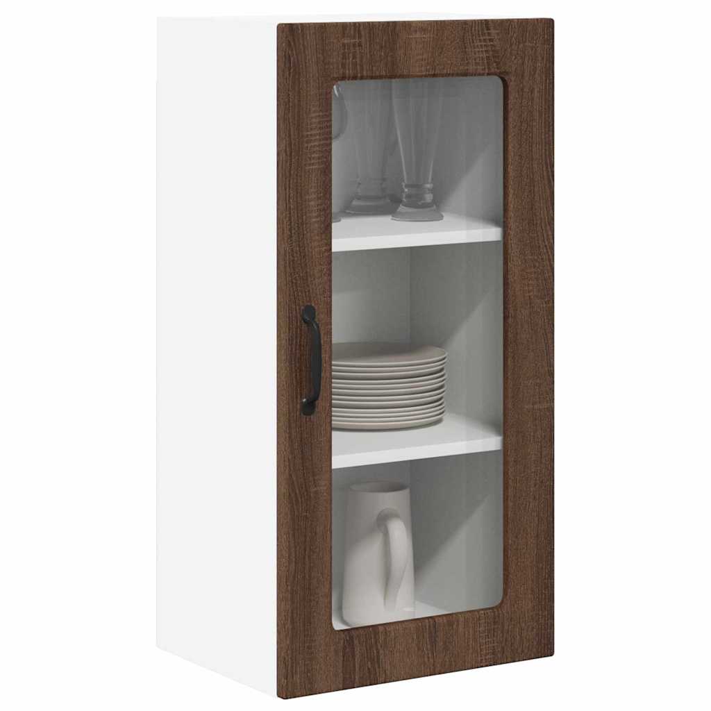 Vegghylle LUCCA 2 pcs Brun eik 40 x 31 x 80 cm Konstruert tre