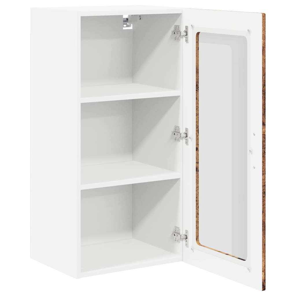 Vegghylle LUCCA Gammelt tre 40 x 31 x 80 cm Konstruert tre