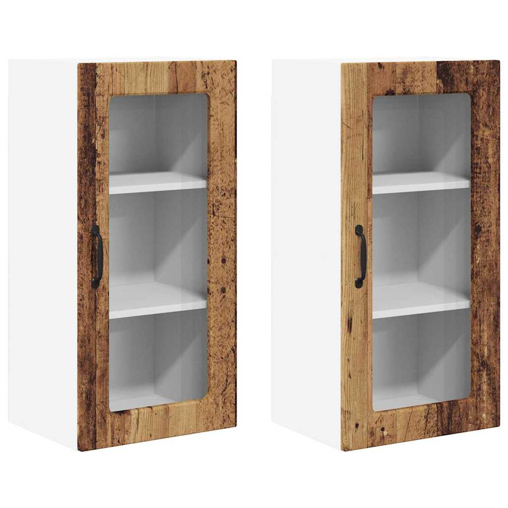 Vegghylle LUCCA 2 pcs Gammelt tre 40 x 31 x 80 cm