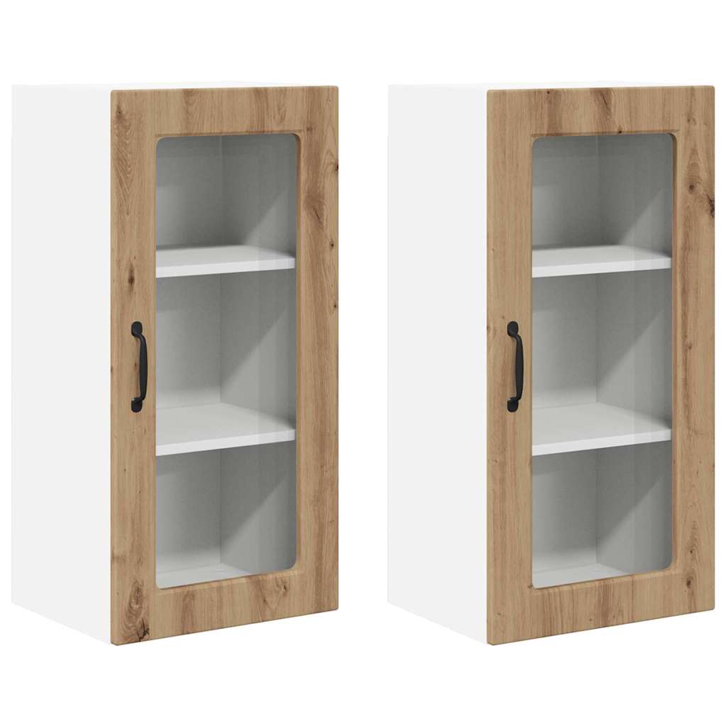 Vegghylle LUCCA 2 pcs Artisan eik 40 x 31 x 80 cm