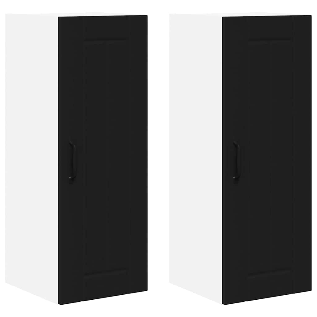 Veggskap LUCCA 2 pcs Svart 30 x 31 x 80 cm Konstruert tre