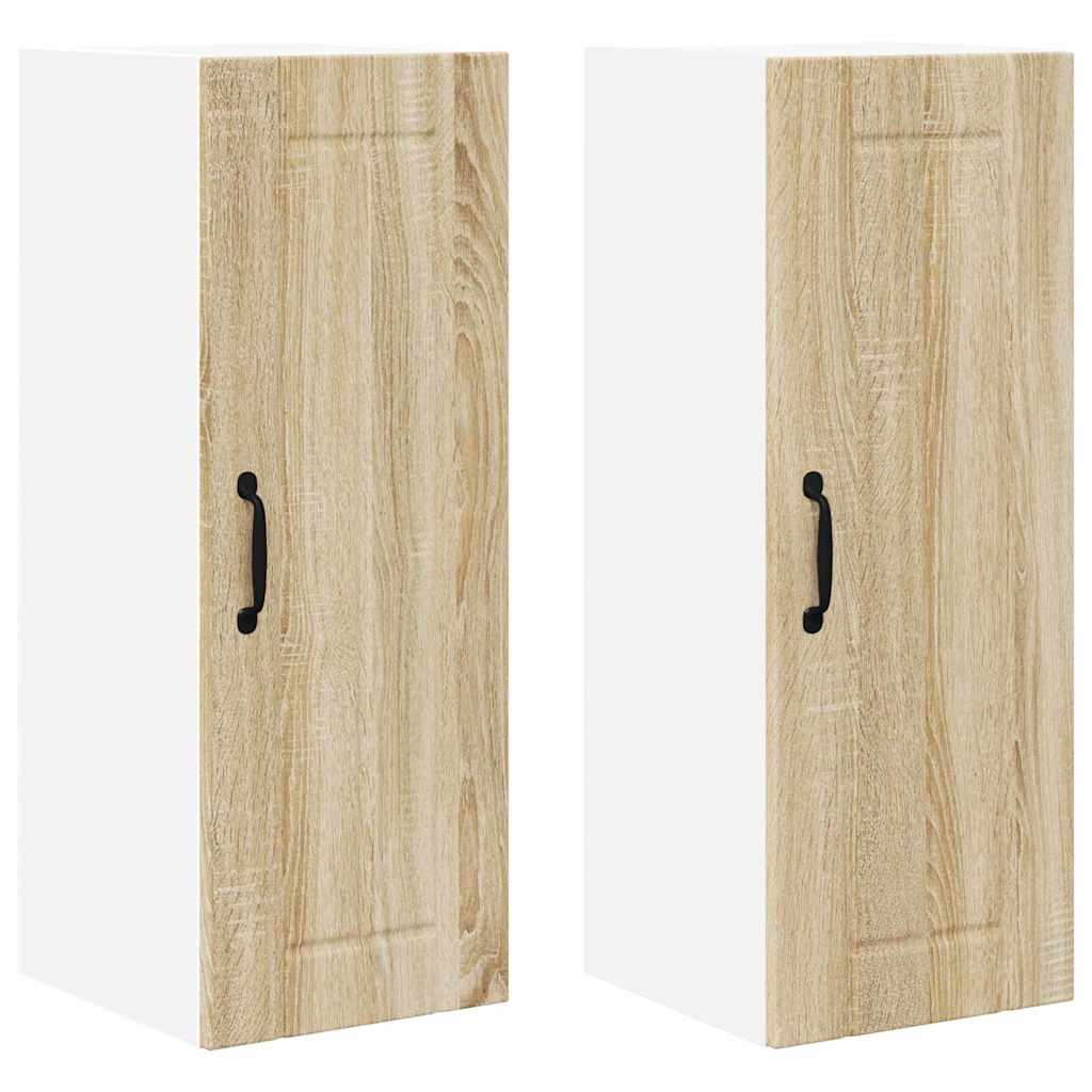 Veggskap LUCCA 2 pcs Sonoma eik 30 x 31 x 80 cm Konstruert tre