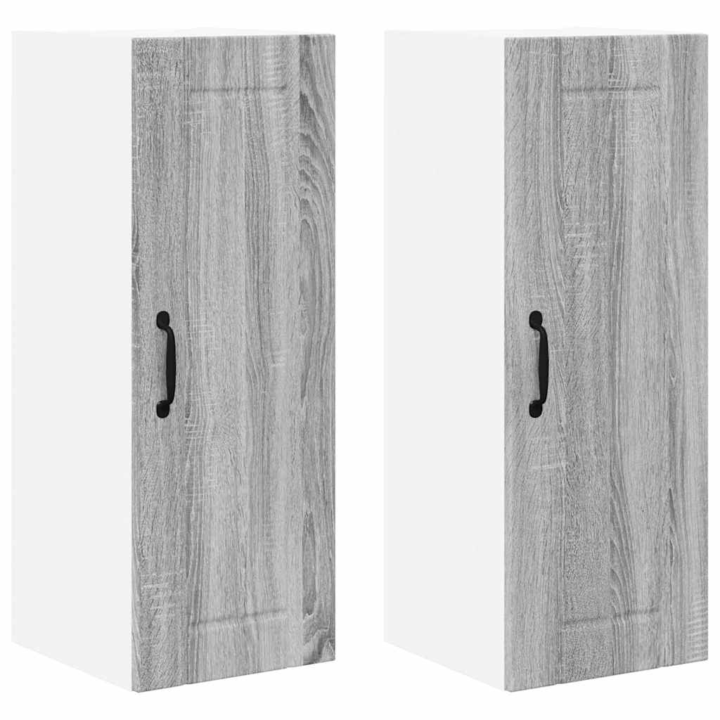 Veggskap LUCCA 2 pcs Grå sonoma 30 x 31 x 80 cm Konstruert tre