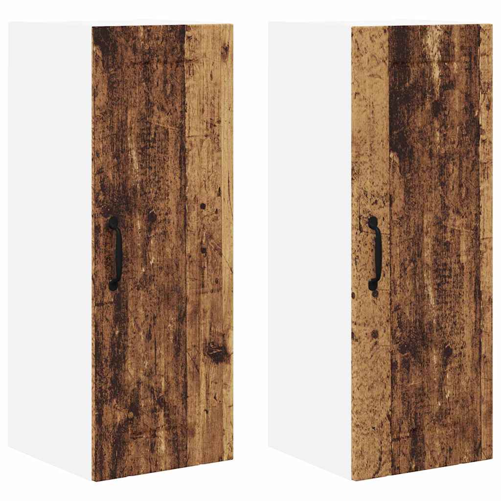 Veggskap LUCCA 2 pcs Gammelt tre 30 x 31 x 80 cm Konstruert tre