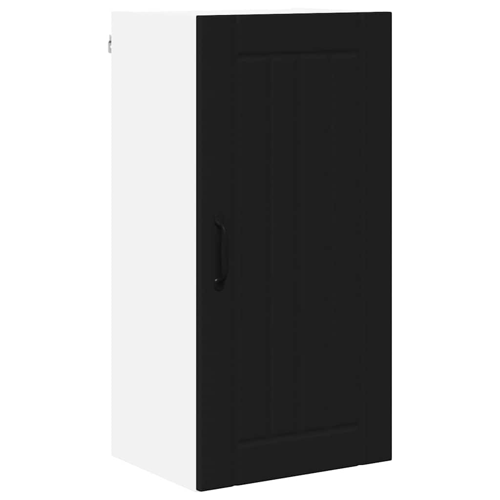 Kjøkken veggskap med hylle Svart 40 x 31 x 80 cm Konstruert tre