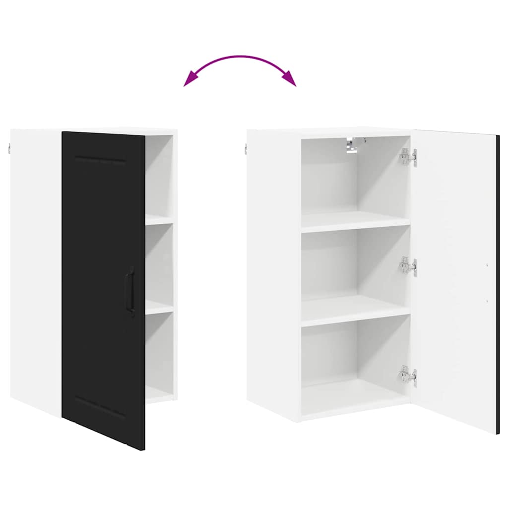 Kjøkken veggskap med hylle Svart 40 x 31 x 80 cm Konstruert tre