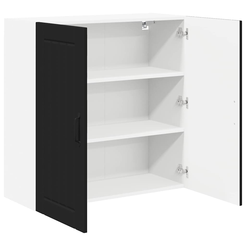 Kjøkken veggskap med hylle Svart 80 x 31 x 80 cm Konstruert tre