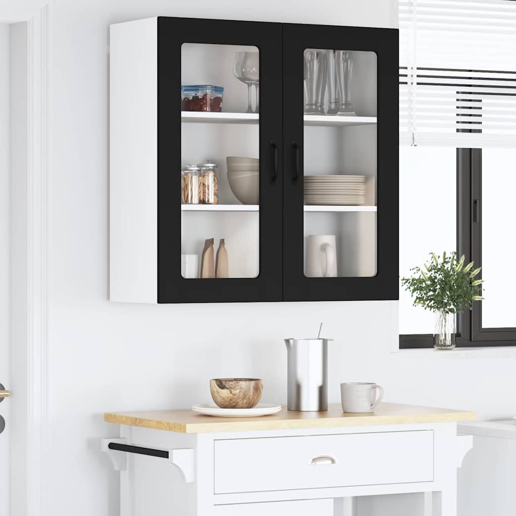 Vegghylle LUCCA Svart 80 x 31 x 80 cm Konstruert tre