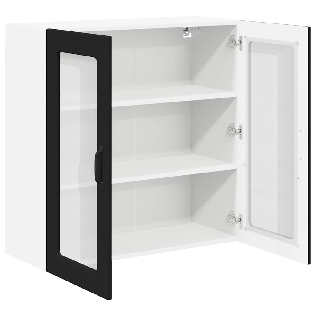 Vegghylle LUCCA Svart 80 x 31 x 80 cm Konstruert tre