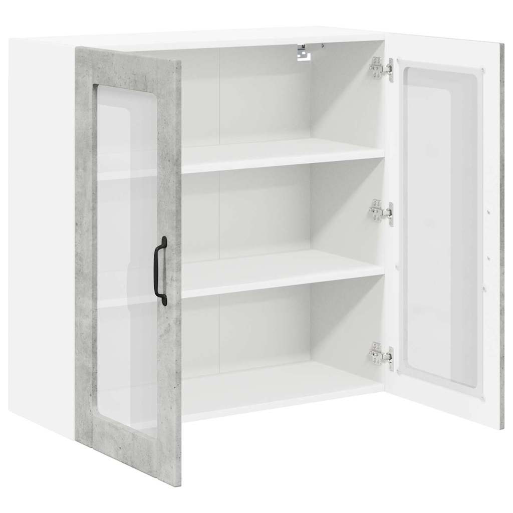 Vegghylle LUCCA Betonggrå 80 x 31 x 80 cm Konstruert tre