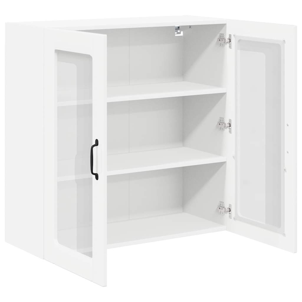 Vegghylle LUCCA Høgglans hvit 80 x 31 x 80 cm Konstruert tre