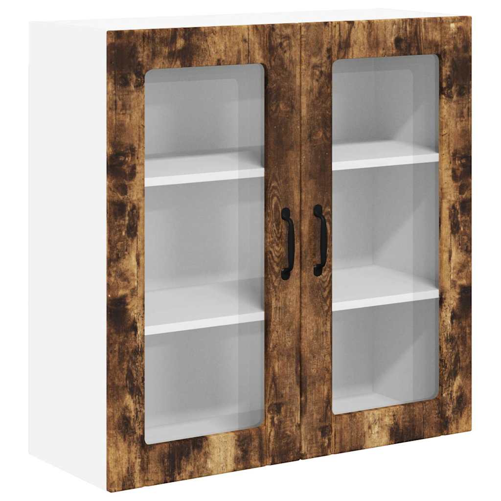Vegghylle LUCCA Røkt Eik 80 x 31 x 80 cm Konstruert tre