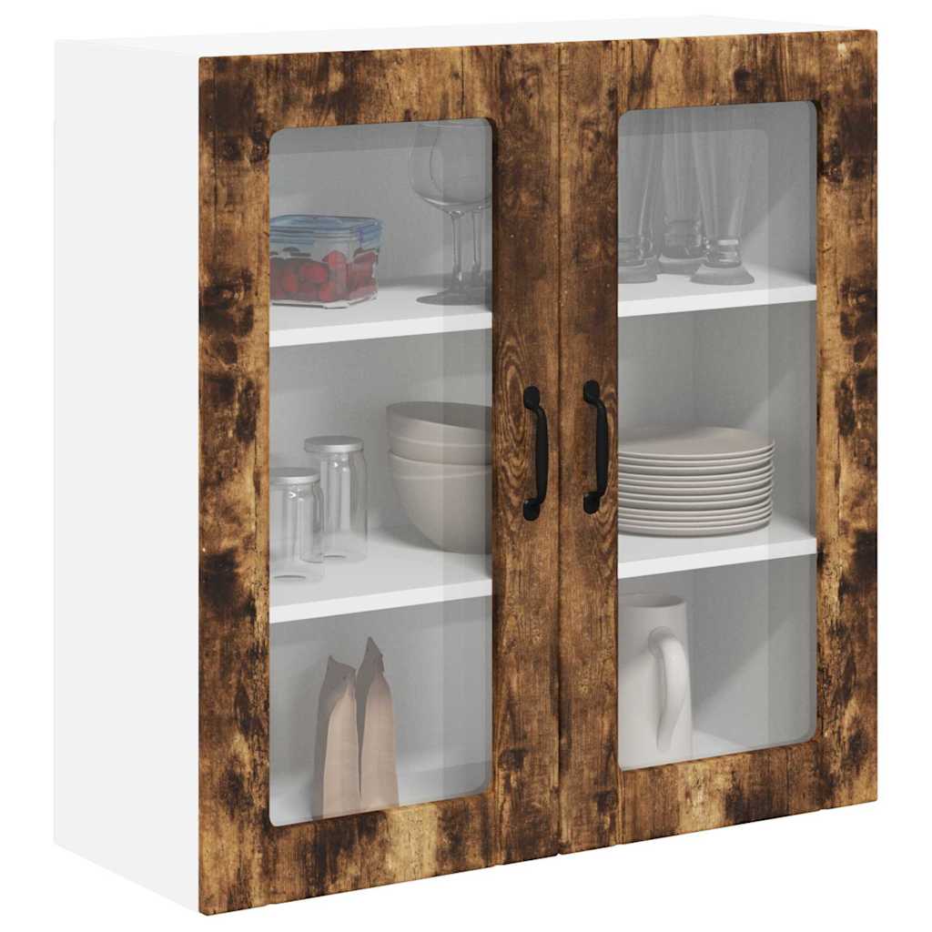 Vegghylle LUCCA Røkt Eik 80 x 31 x 80 cm Konstruert tre