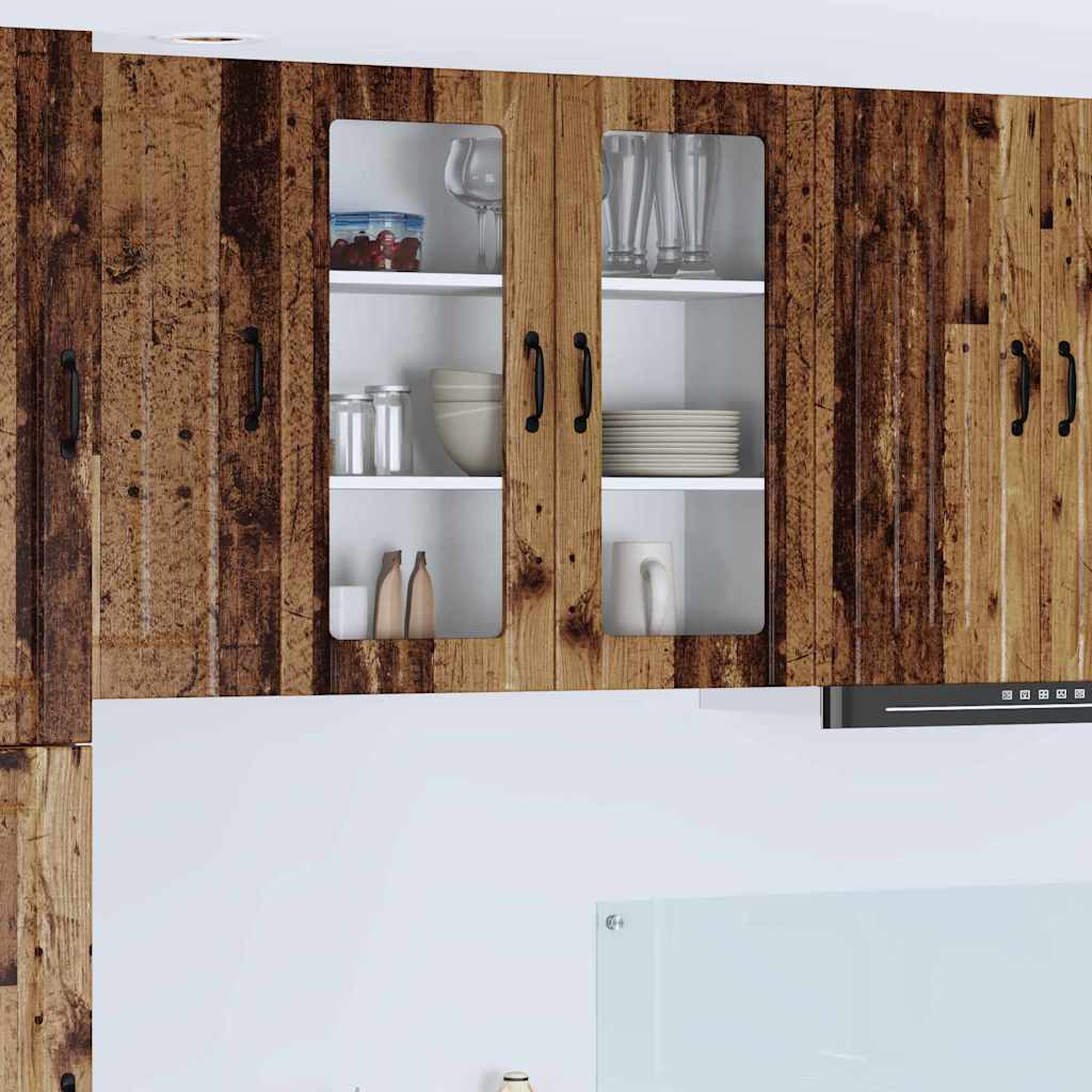 Vegghylle LUCCA Gammelt tre 80 x 31 x 80 cm Konstruert tre