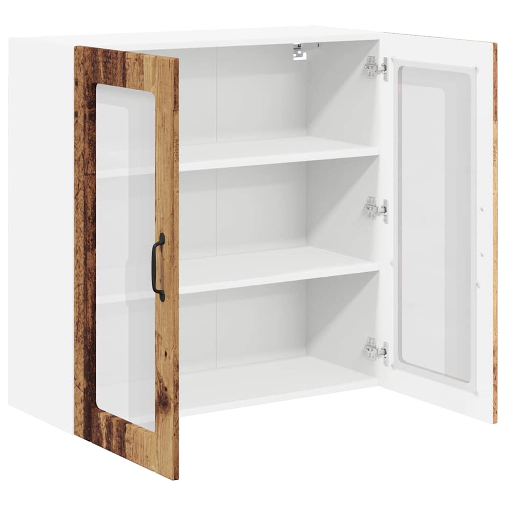 Vegghylle LUCCA Gammelt tre 80 x 31 x 80 cm Konstruert tre