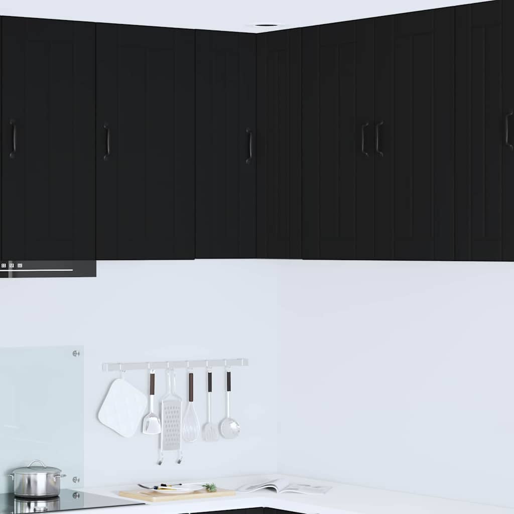 Vegghjørneskap LUCCA Svart 57 x 57 x 80 cm Konstruert tre