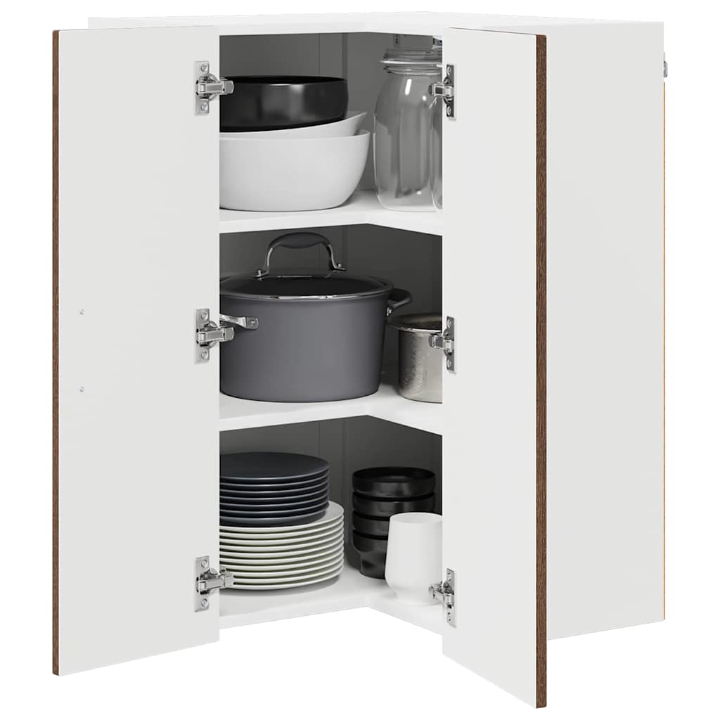 Vegghjørneskap LUCCA Brun eik 57 x 57 x 80 cm Konstruert tre