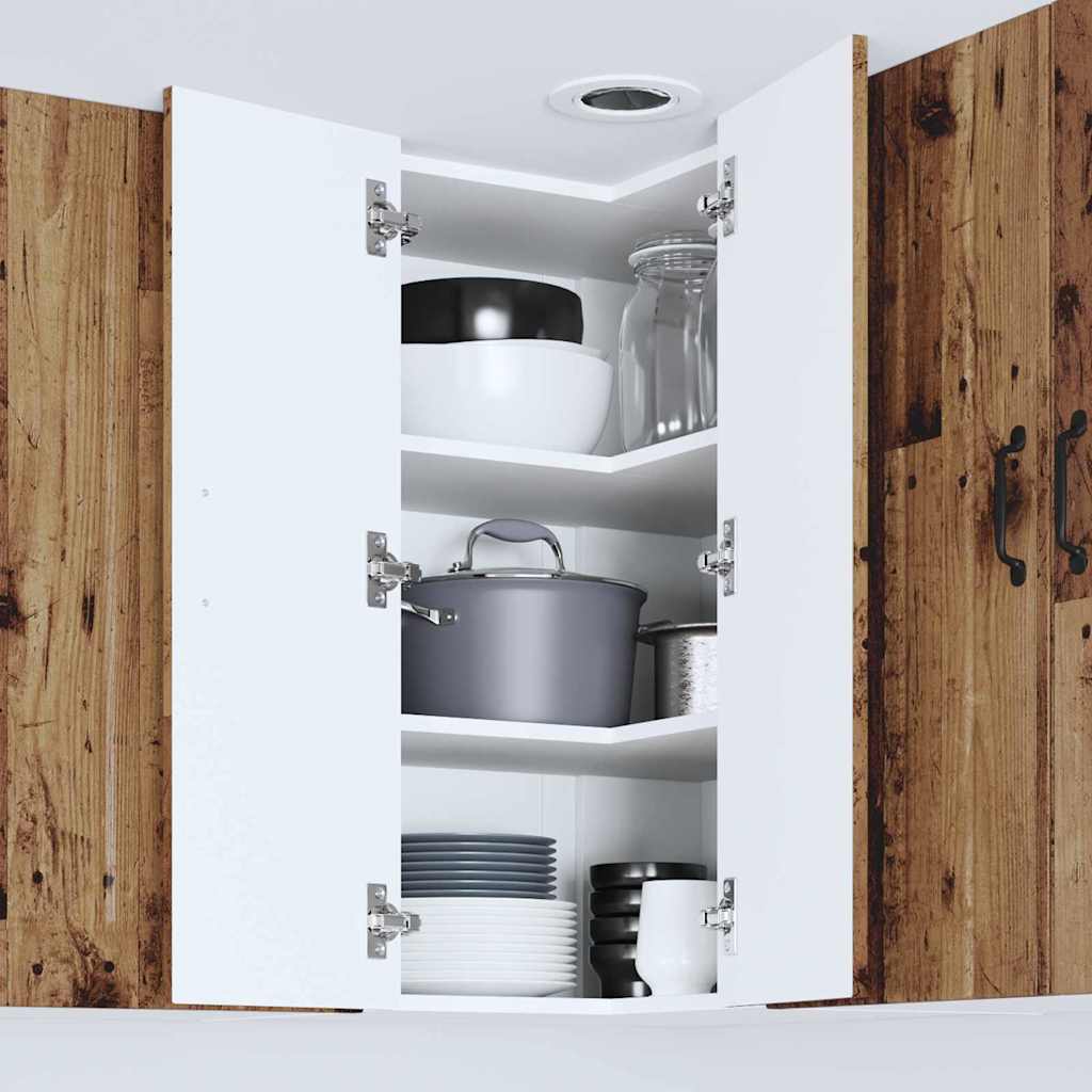 Vegghjørneskap LUCCA Gammelt tre 57 x 57 x 80 cm Konstruert tre
