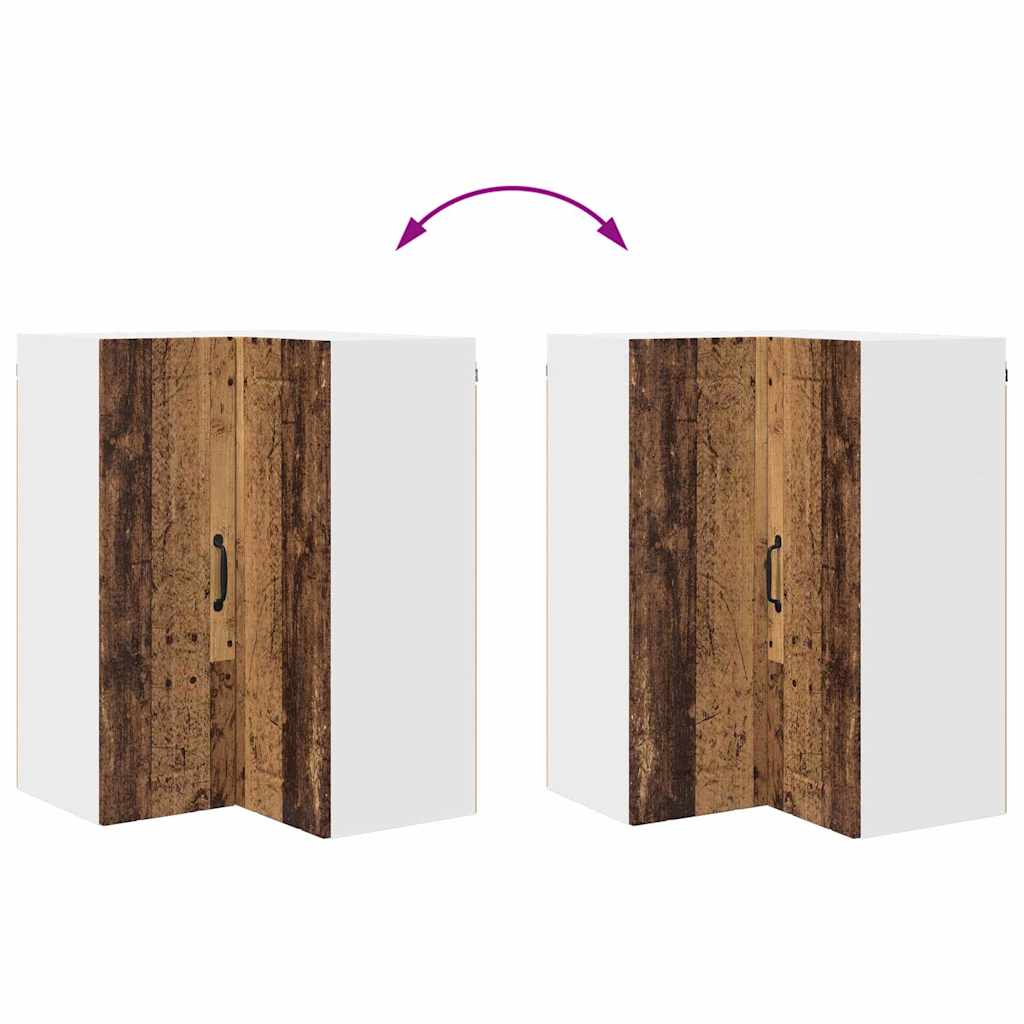 Vegghjørneskap LUCCA Gammelt tre 57 x 57 x 80 cm Konstruert tre