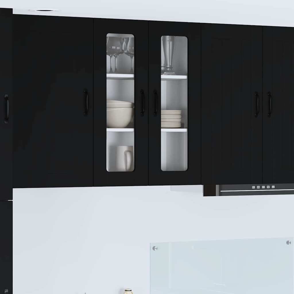 Vegghylle LUCCA Svart 60 x 31 x 80 cm Konstruert tre