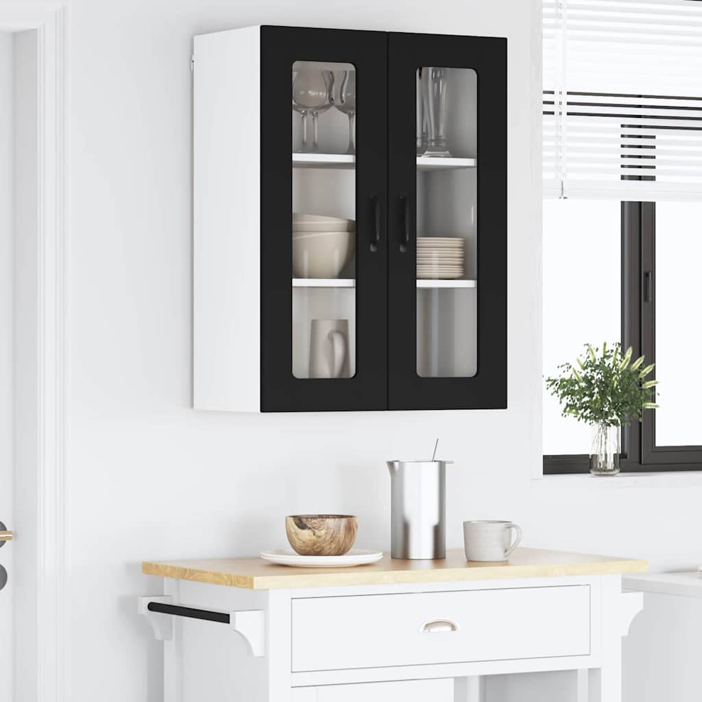 Vegghylle LUCCA Svart 60 x 31 x 80 cm Konstruert tre