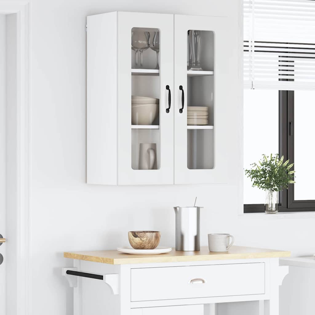 Vegghylle LUCCA Høgglans hvit 60 x 31 x 80 cm Konstruert tre