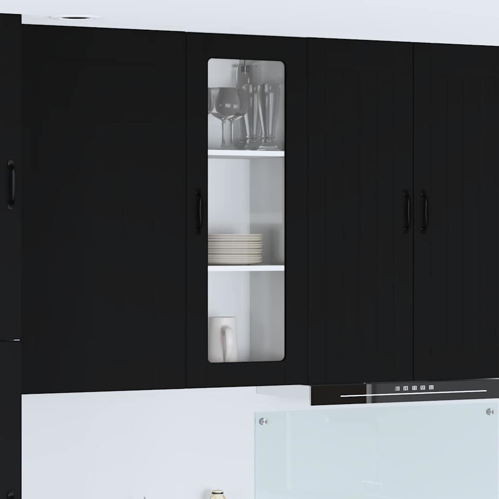 Vegghylle Lucca Svart 40 x 31 x 100 cm Konstruert tre
