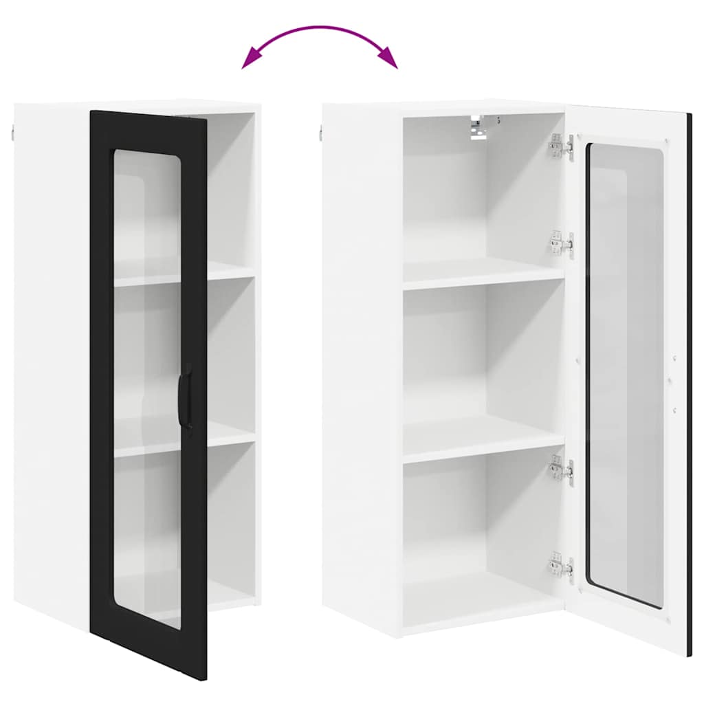 Vegghylle Lucca Svart 40 x 31 x 100 cm Konstruert tre