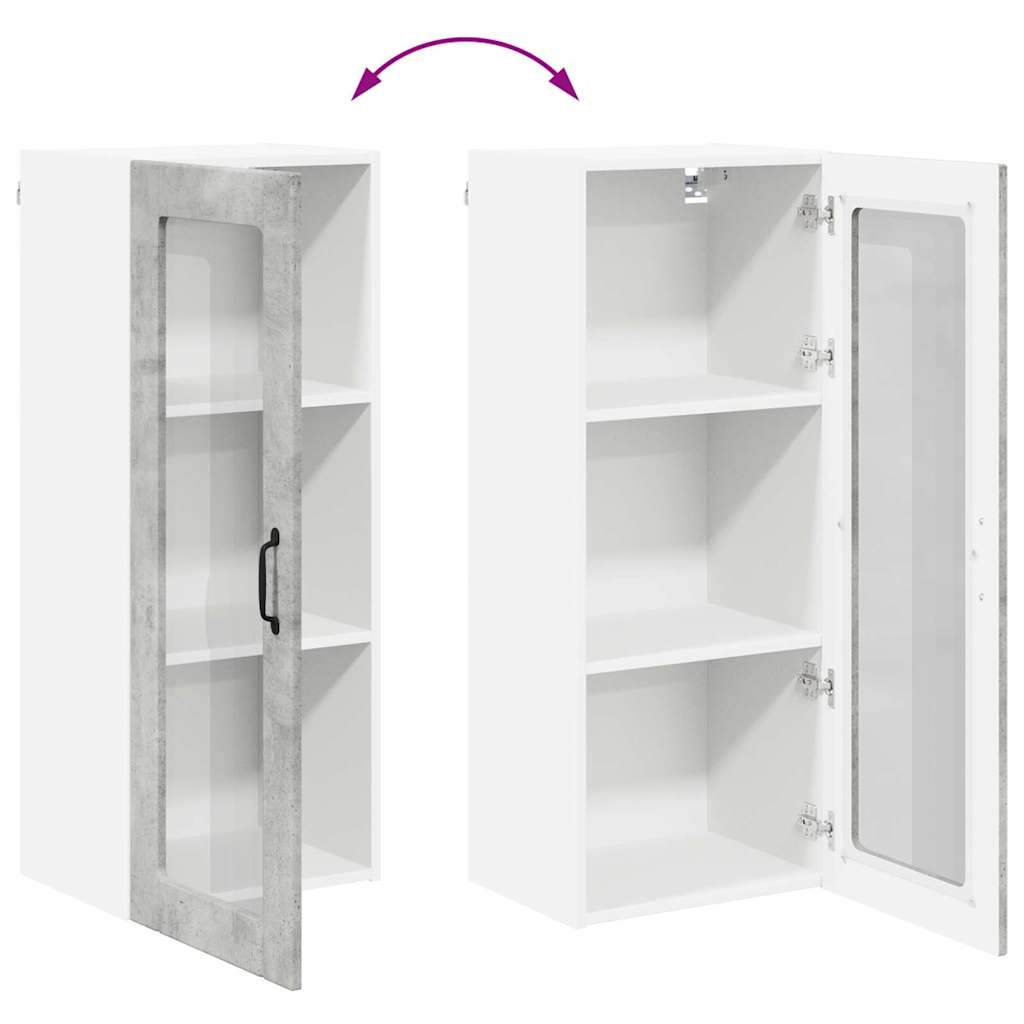 Vegghylle LUCCA Betonggrå 40 x 31 x 100 cm Konstruert tre
