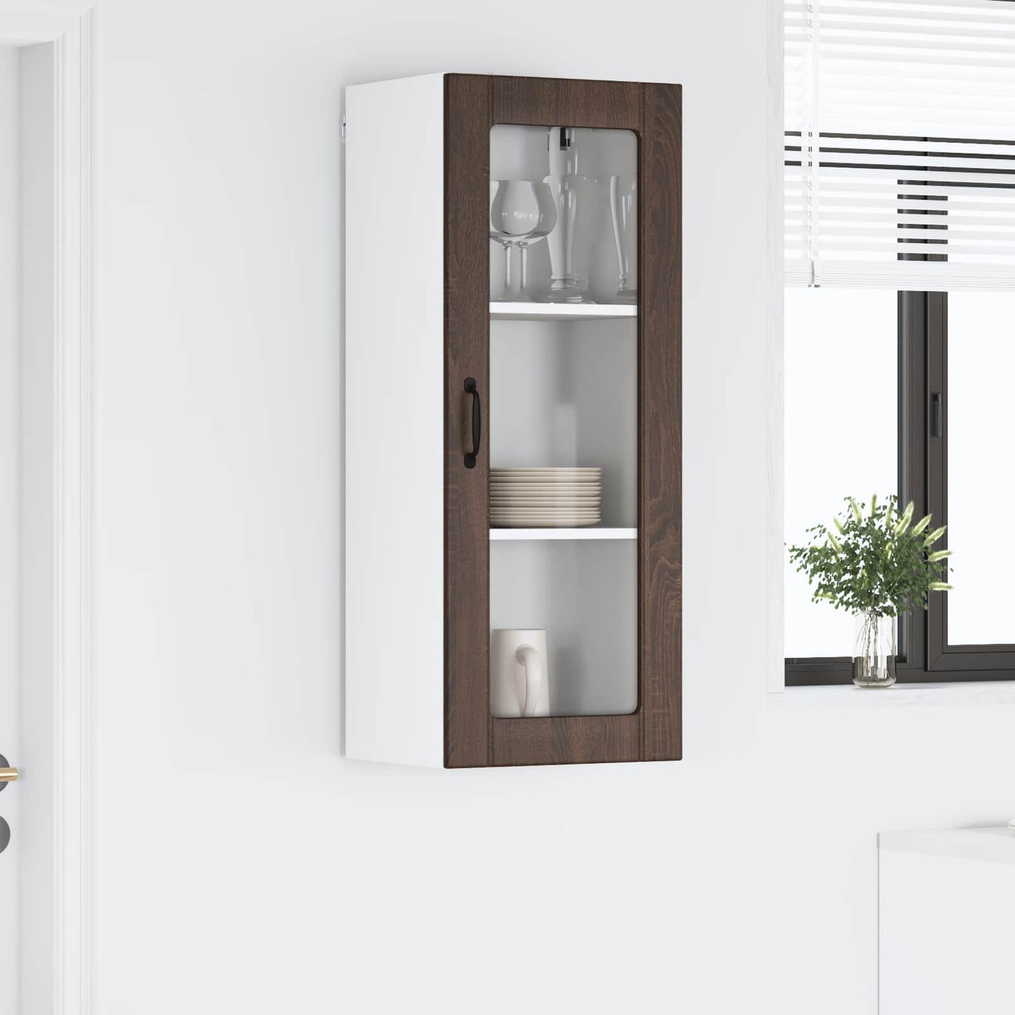 Vegghylle LUCCA Brun eik 40 x 31 x 100 cm Konstruert tre