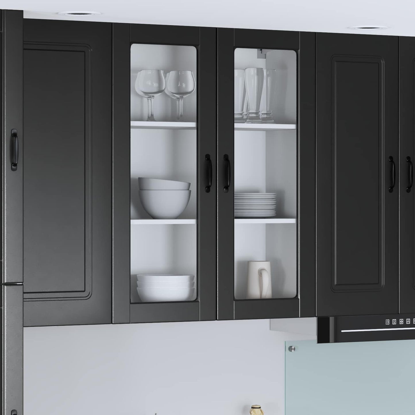Vegghylle LUCCA Svart 80 x 31 x 100 cm Konstruert tre
