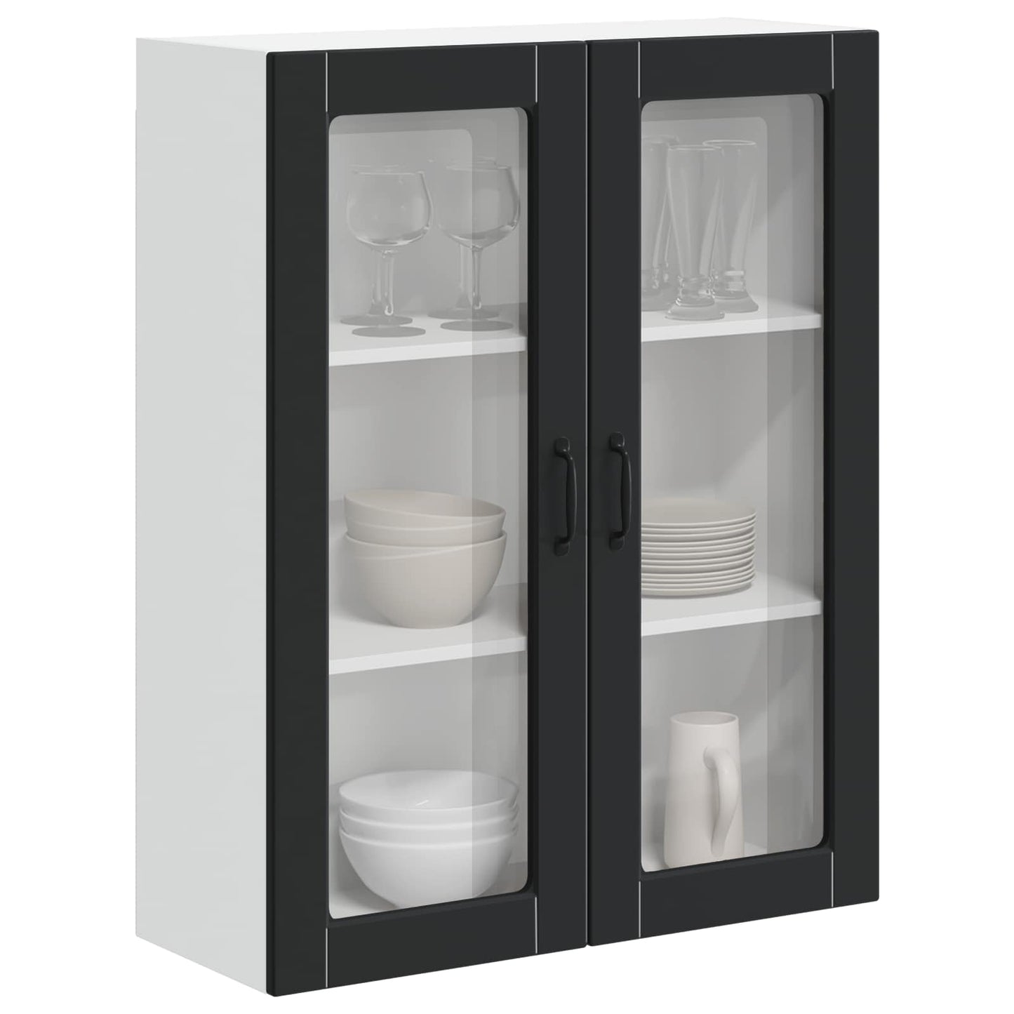 Vegghylle LUCCA Svart 80 x 31 x 100 cm Konstruert tre
