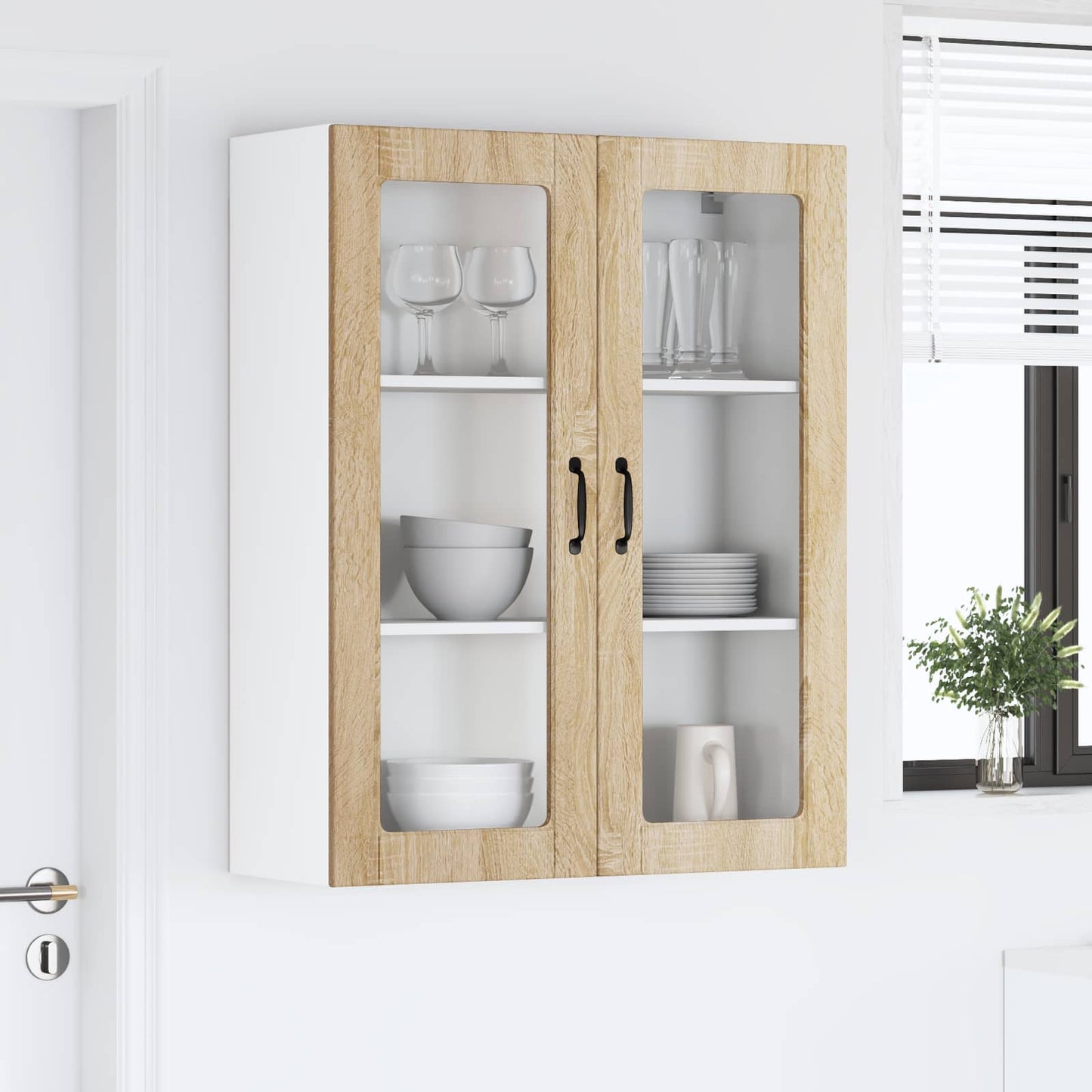 Vegghylle LUCCA Sonoma eik 80 x 31 x 100 cm Konstruert tre