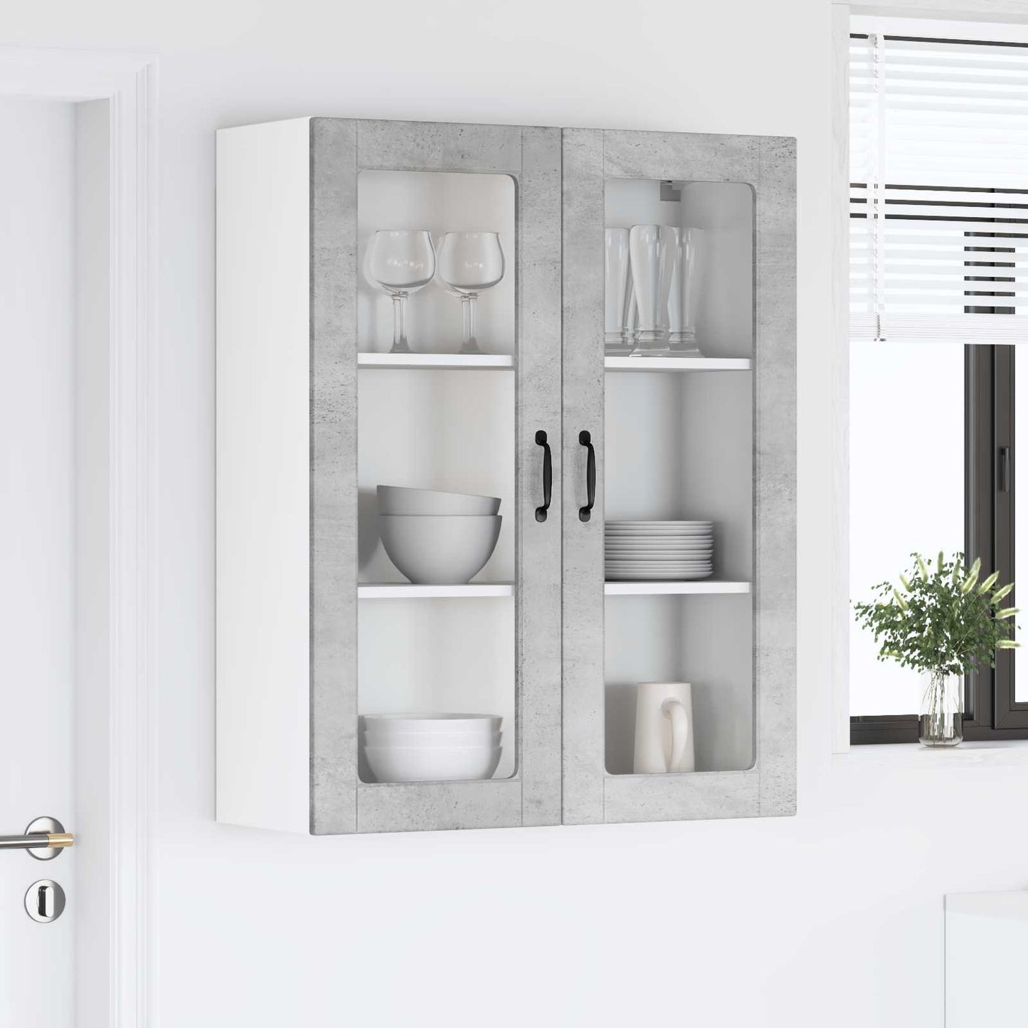 Vegghylle LUCCA Betonggrå 80 x 31 x 100 cm Konstruert tre