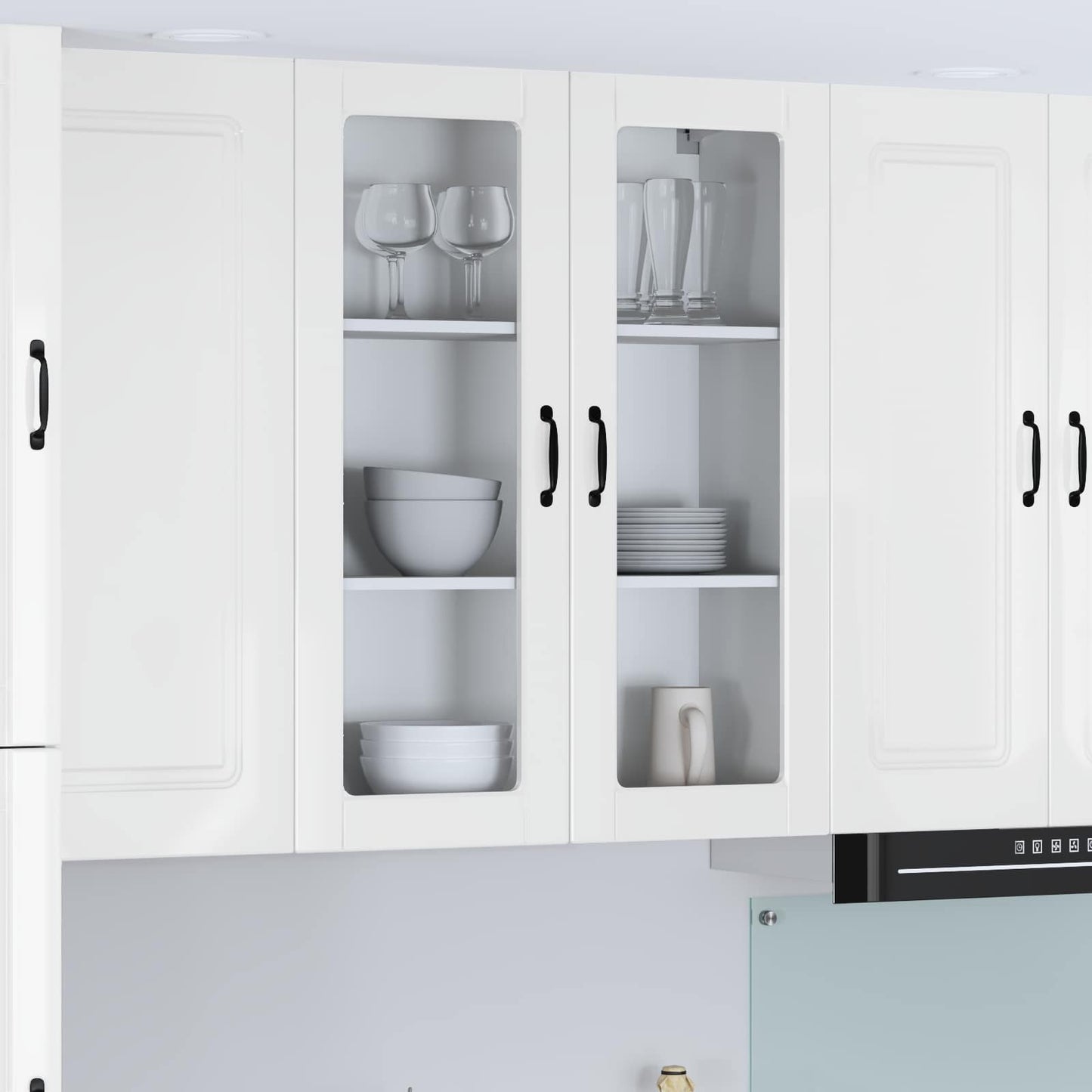 Vegghylle LUCCA Høgglans hvit 80 x 31 x 100 cm Konstruert tre