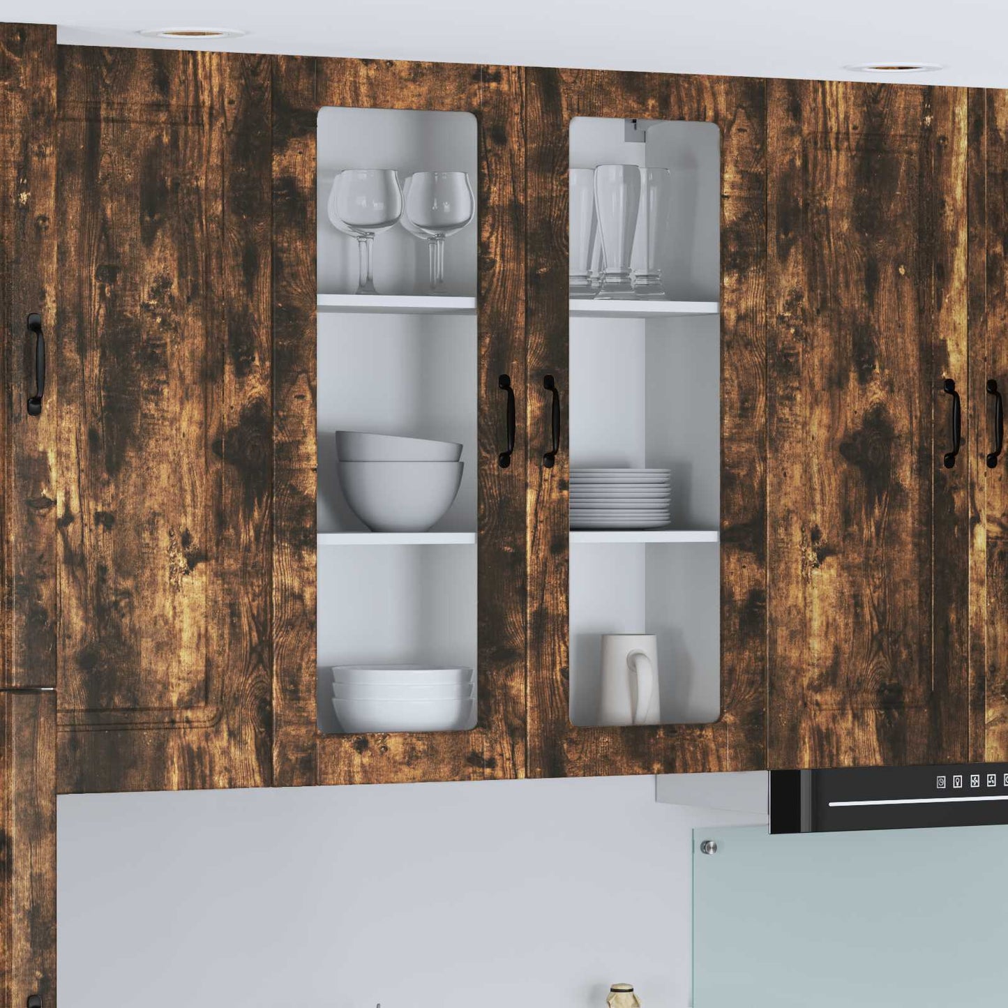 Vegghylle LUCCA Røkt Eik 80 x 31 x 100 cm Konstruert tre