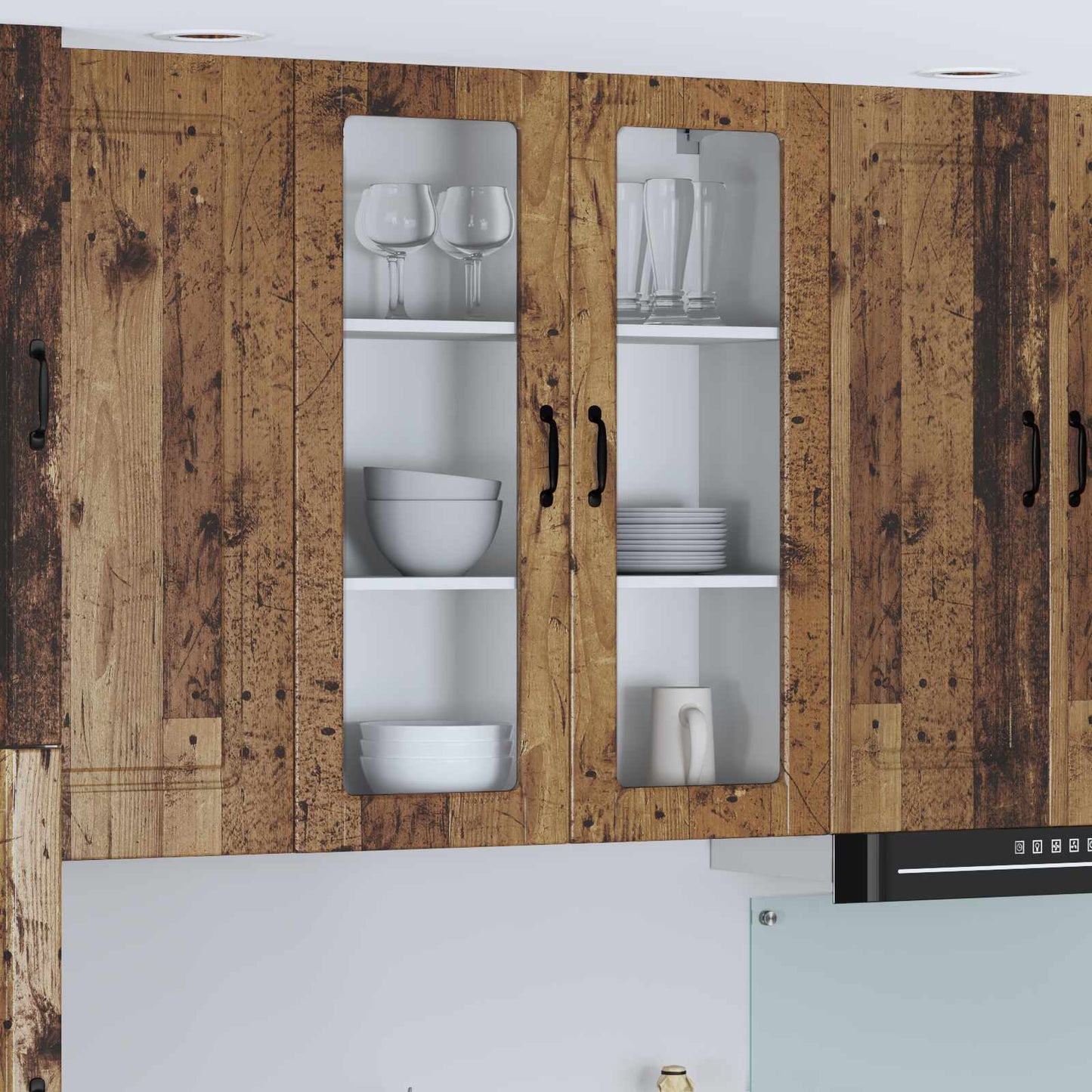 Vegghylle LUCCA Gammelt tre 80 x 31 x 100 cm Konstruert tre