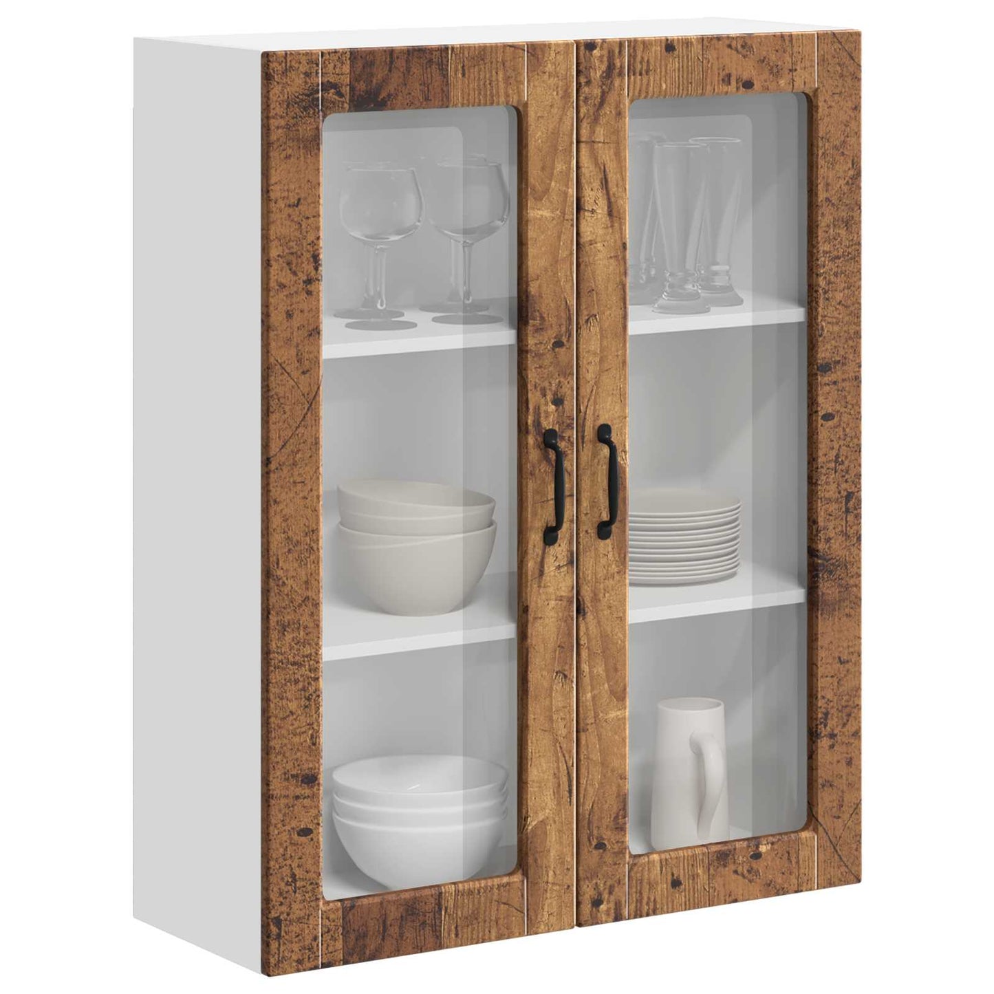 Vegghylle LUCCA Gammelt tre 80 x 31 x 100 cm Konstruert tre