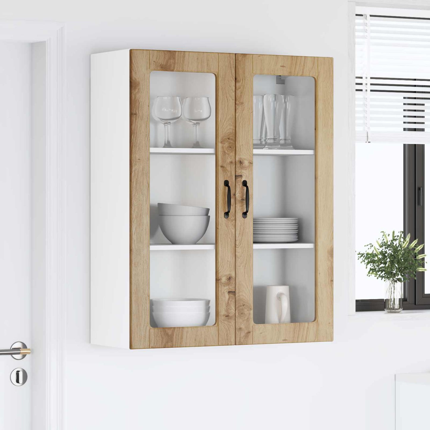 Vegghylle LUCCA Artisan eik 80 x 31 x 100 cm Konstruert tre
