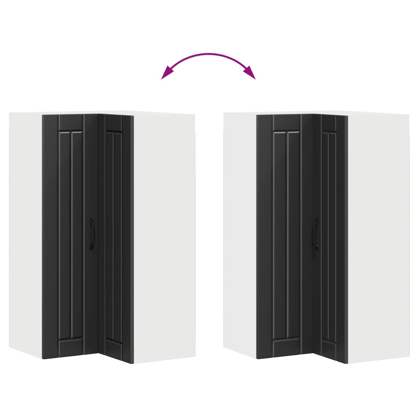 Vegghjørneskap LUCCA Svart 57 x 57 x 100 cm Konstruert tre