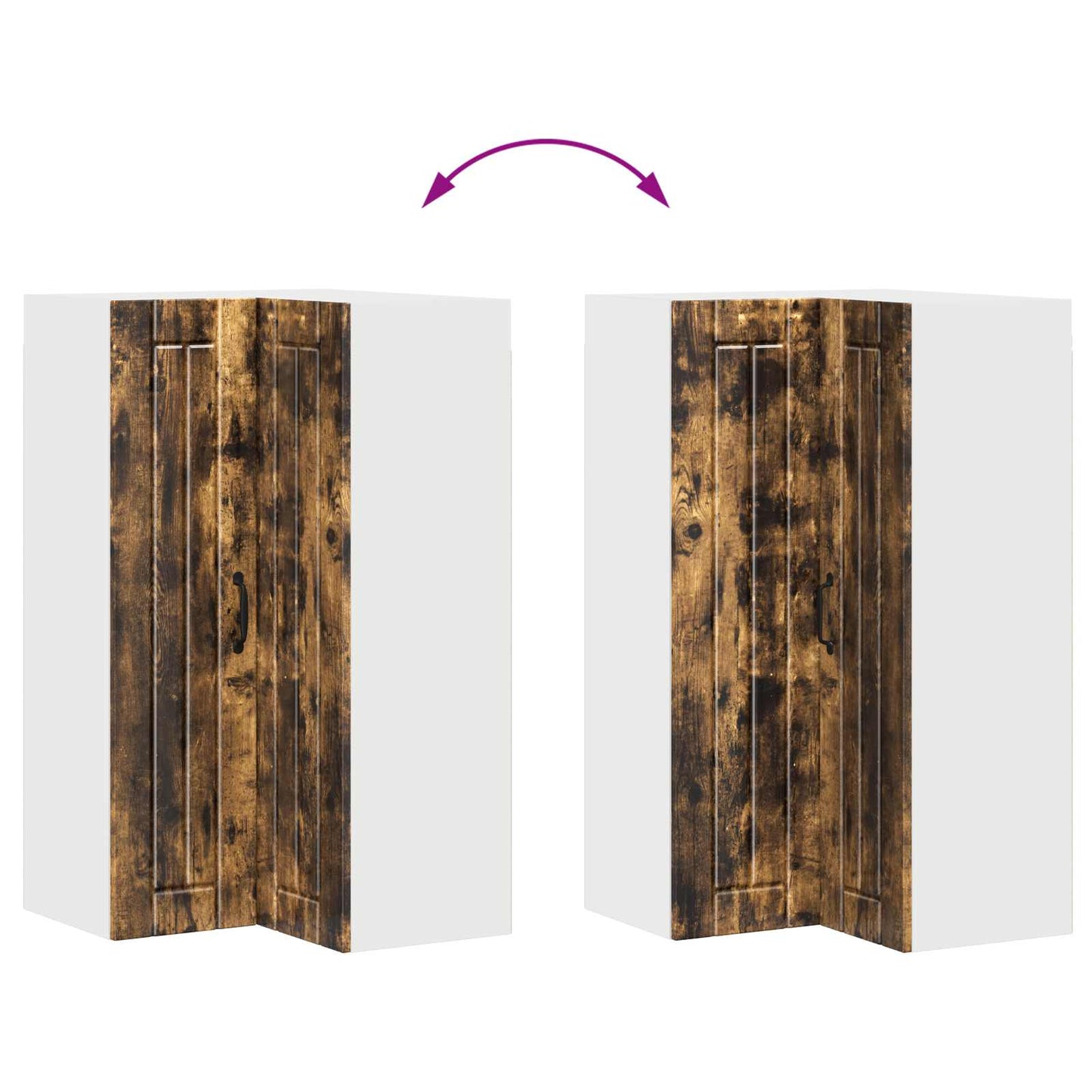 Vegghjørneskap LUCCA Røkt Eik 57 x 57 x 100 cm Konstruert tre