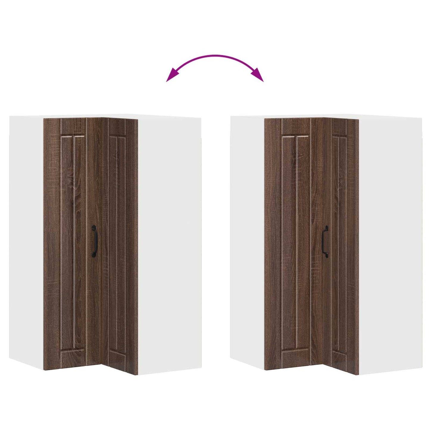 Vegghjørneskap LUCCA Brun eik 57 x 57 x 100 cm Konstruert tre