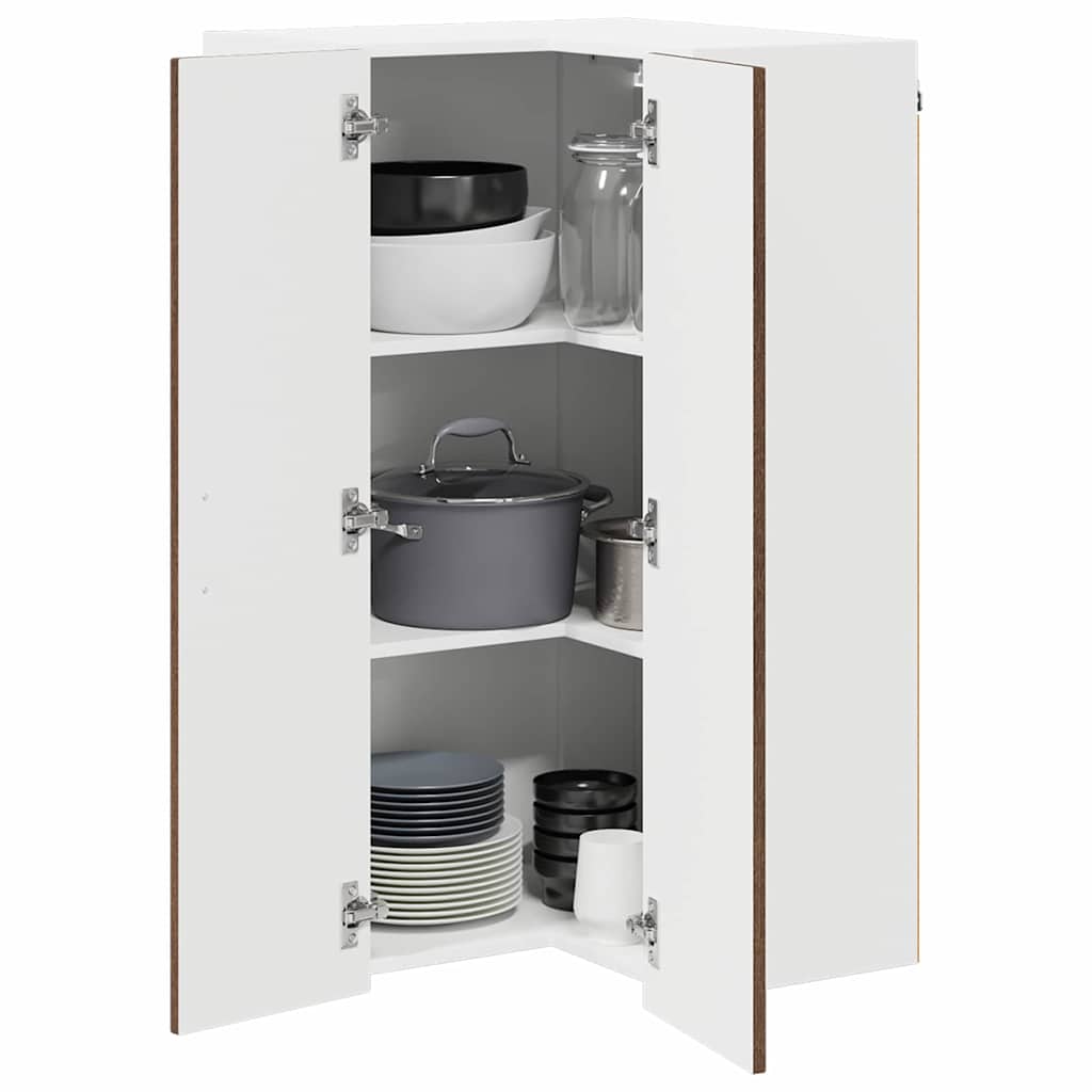 Vegghjørneskap LUCCA Brun eik 57 x 57 x 100 cm Konstruert tre