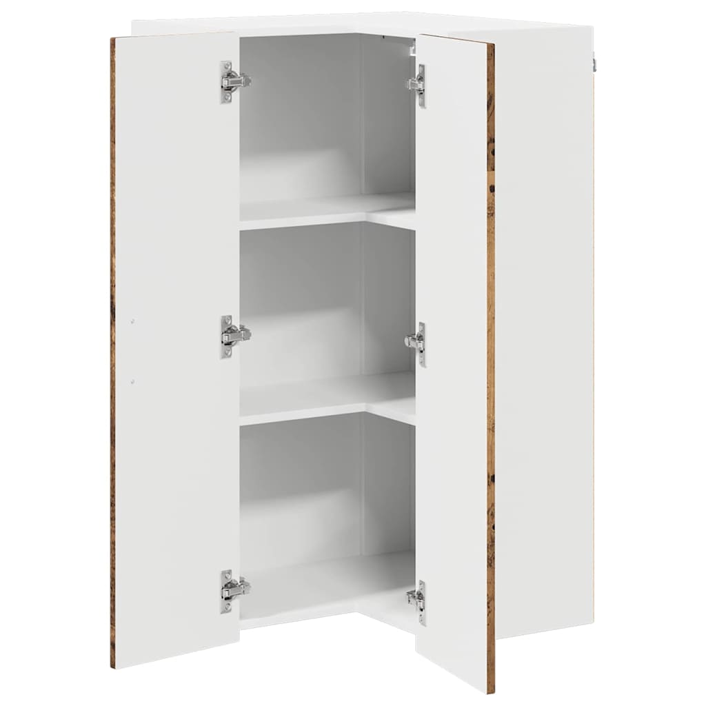 Vegghjørneskap LUCCA Gammelt tre 57 x 57 x 100 cm