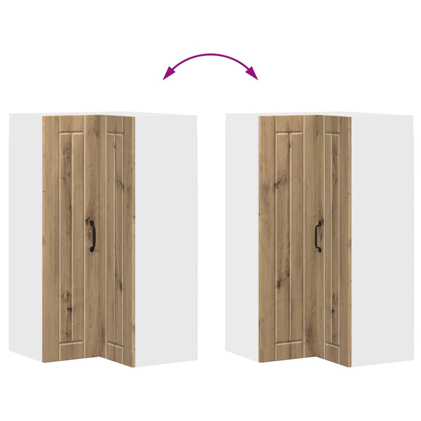 Vegghjørneskap LUCCA Artisan eik 57 x 57 x 100 cm