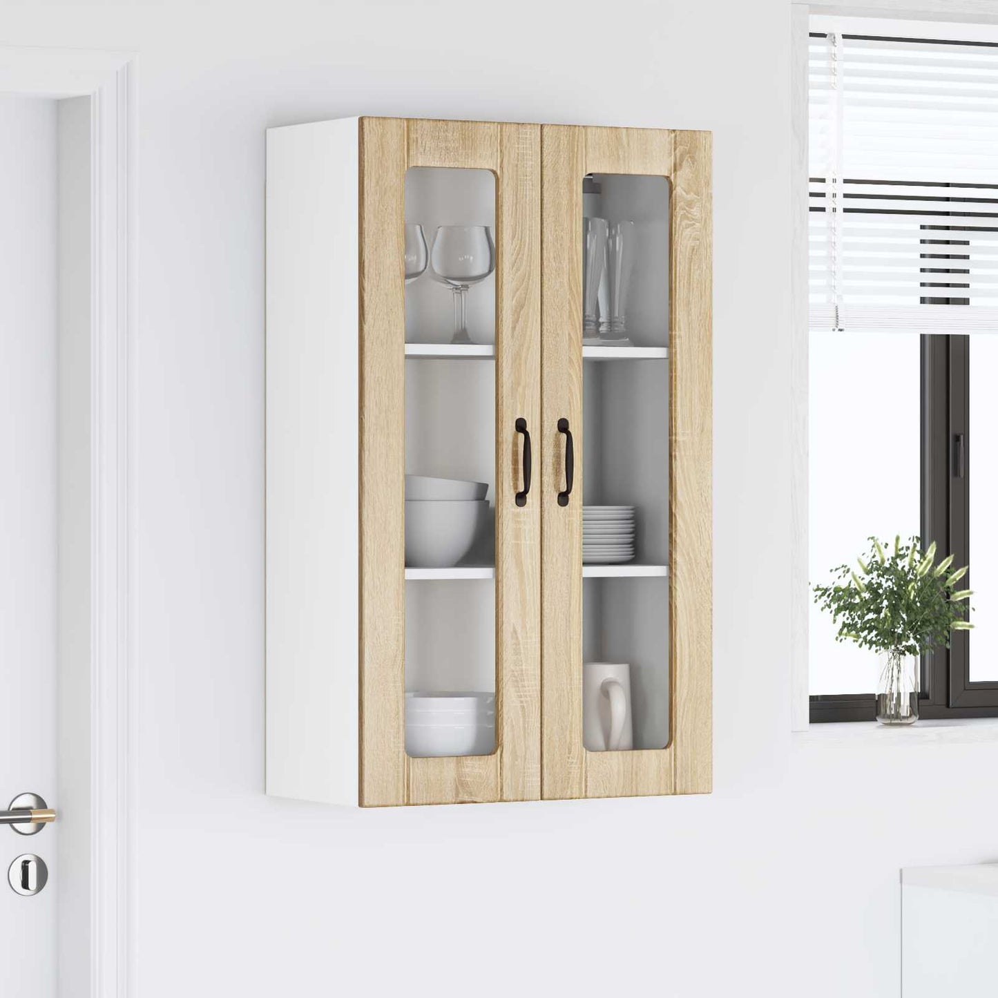 Vegghylle LUCCA Sonoma eik 60 x 31 x 100 cm Konstruert tre