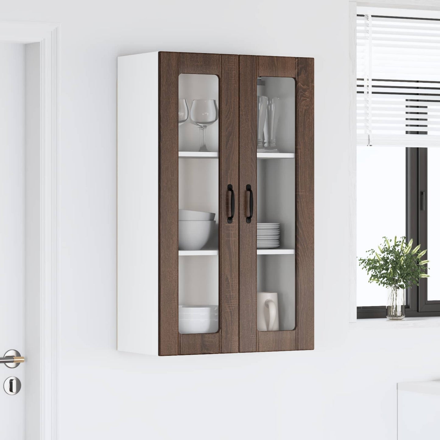 Vegghylle LUCCA Brun eik 60 x 31 x 100 cm Konstruert tre