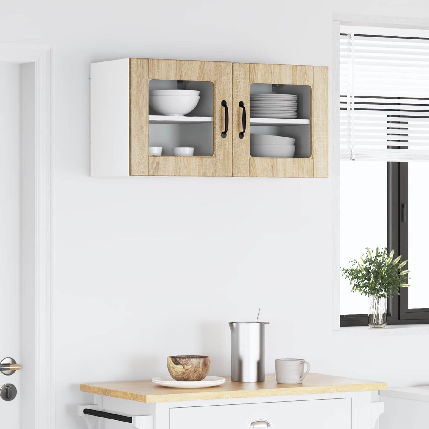 Vegghylle PORTO 2 pcs Sonoma eik 40 x 31 x 40 cm Konstruert tre