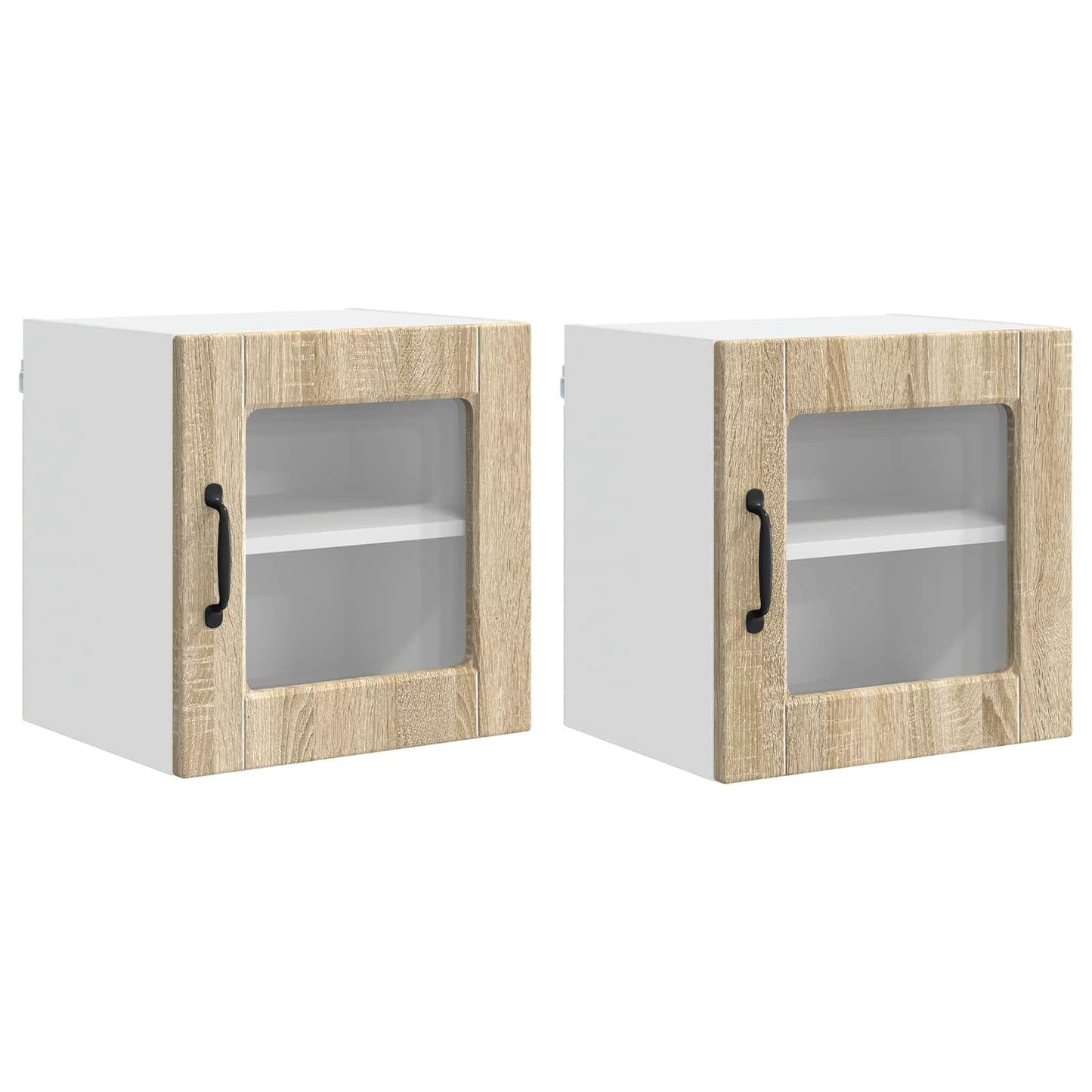 Vegghylle PORTO 2 pcs Sonoma eik 40 x 31 x 40 cm Konstruert tre