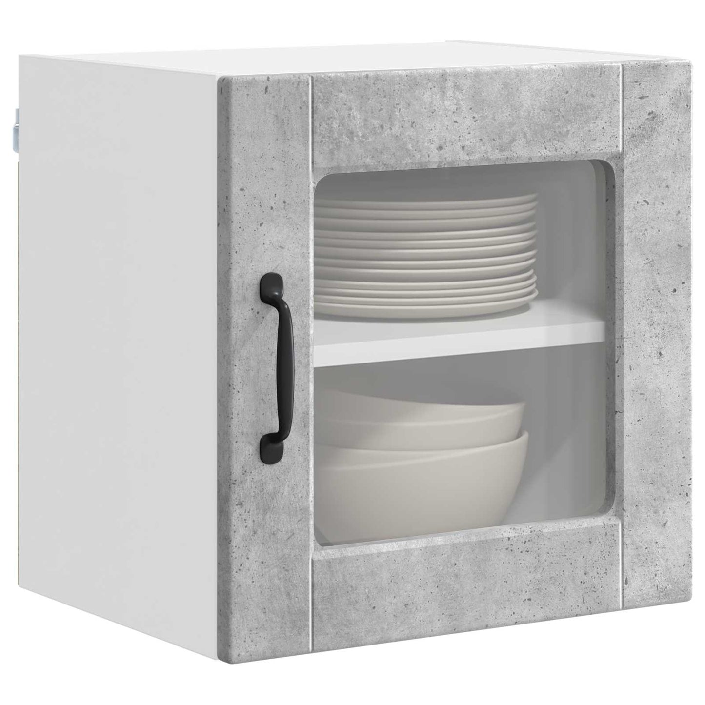 Vegghylle PORTO 2 pcs Betonggrå 40 x 31 x 40 cm Konstruert tre